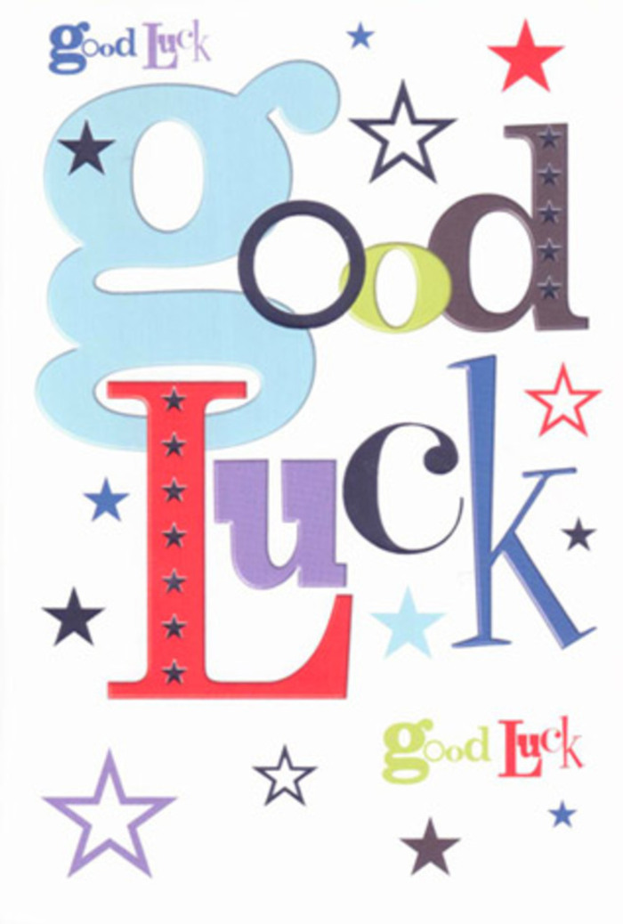 With a vibrant personality all its own, this luck-themed card bursts into view-a visual chorus of celebration that feels at home among Finchley's friendly neighbourhoods. Each letter of 'Good Luck' comes alive with distinction: a wide, gentle blue, striking blacks, and bold splashes of red, all punctuated by a constellation of lively coloured stars. The design radiates warmth, like laughter drifting from the cafes along Regents Park Road on a bright morning. The card's balanced white space allows each playful hue to radiate, while stars-large and small-suggest the applause and support of a community wishing you well. Lifting the card reveals a smooth texture, grounding the sentiment in the tangible. There's an unspoken kindness here, a genuine belief that the receiver can achieve great things-just as a thoughtfully arranged bouquet from a local Finchley flower shop would accompany someone embarking on a special journey or new job.